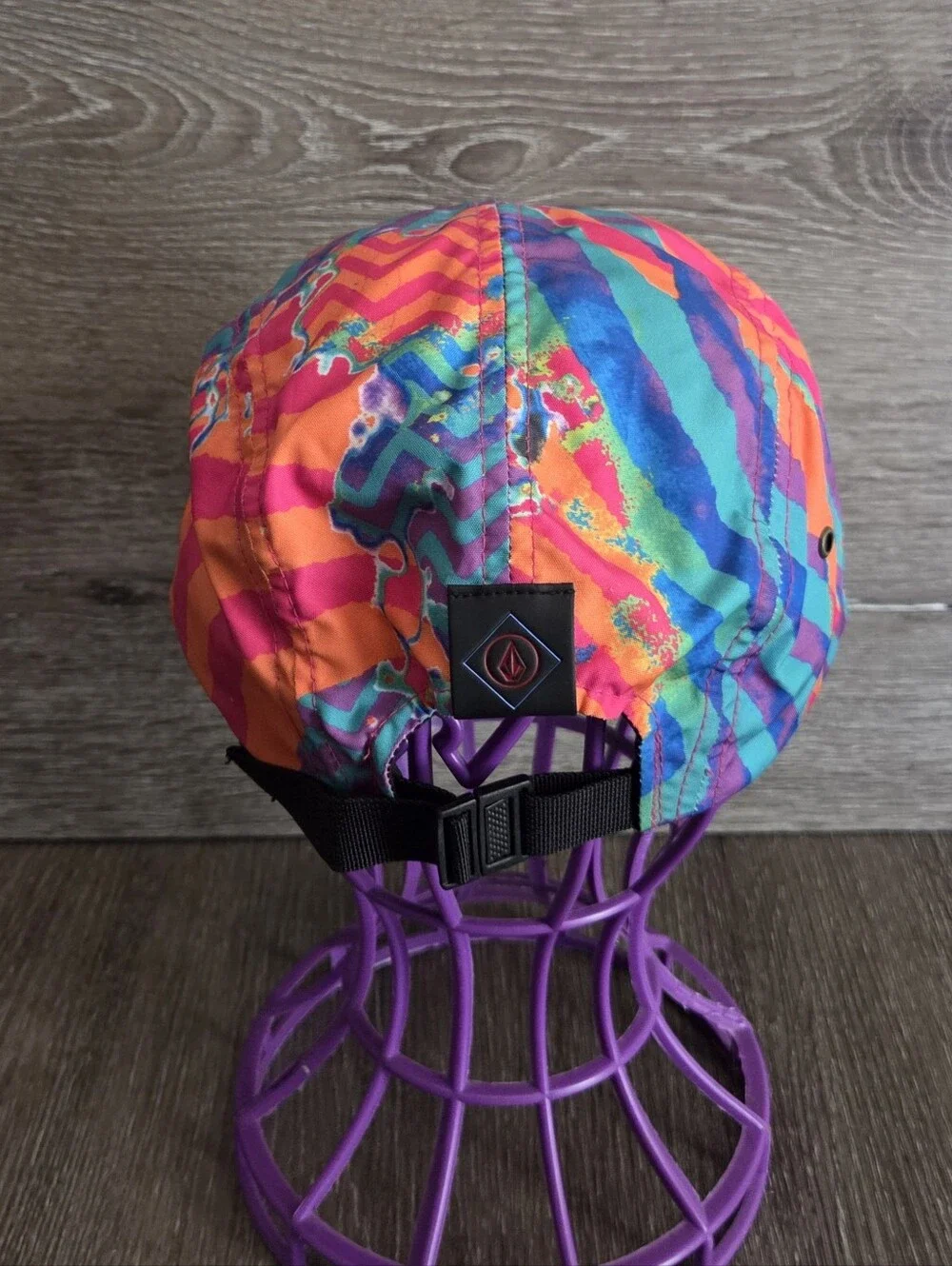 Vintage 90s Volcom Colorful Zigzag 5-Panel Cap - Black Brim